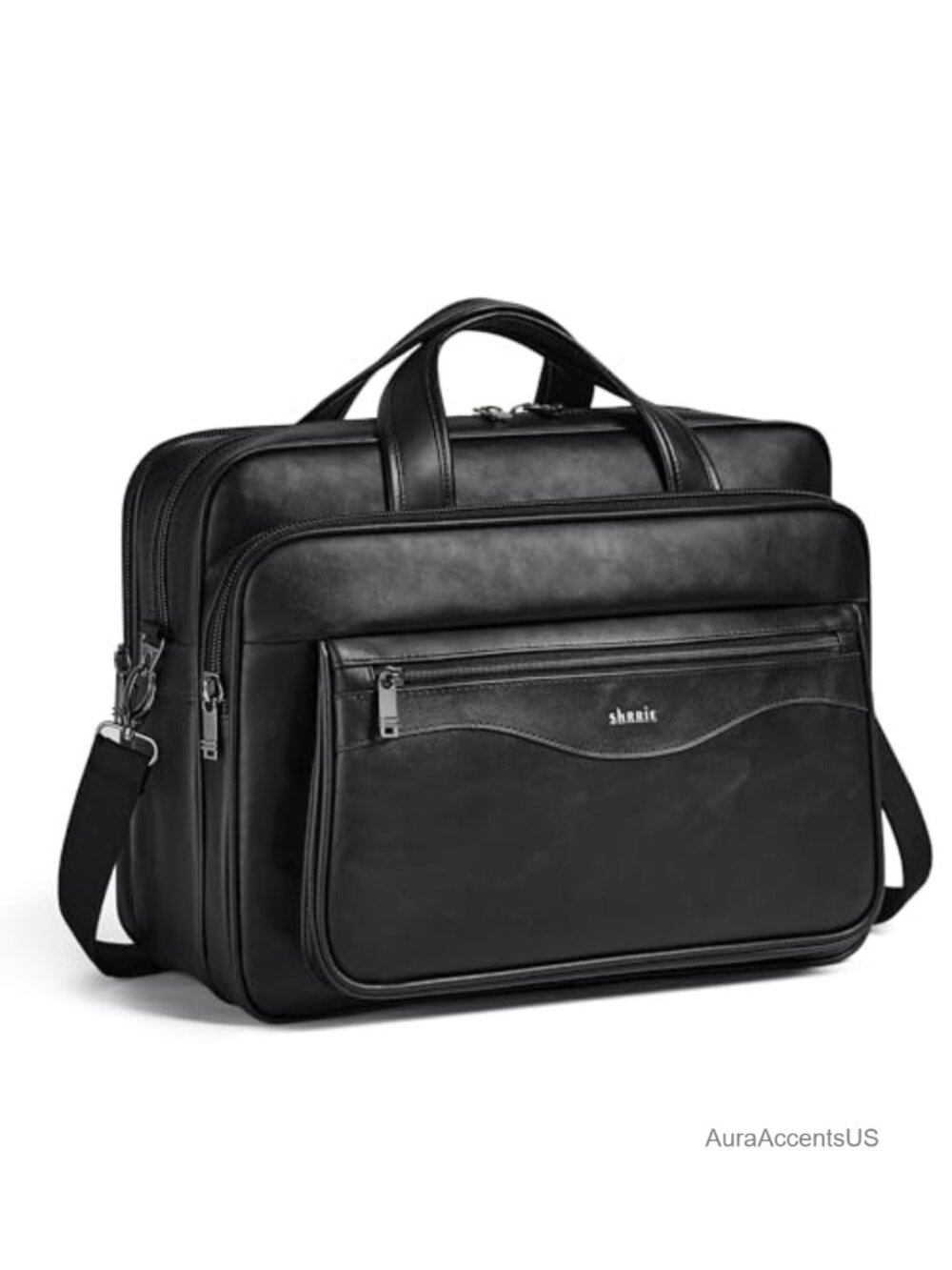 Vegan Leather Laptop Bag 17 to 17.3 Inch Messenger Briefcase Crossbody
